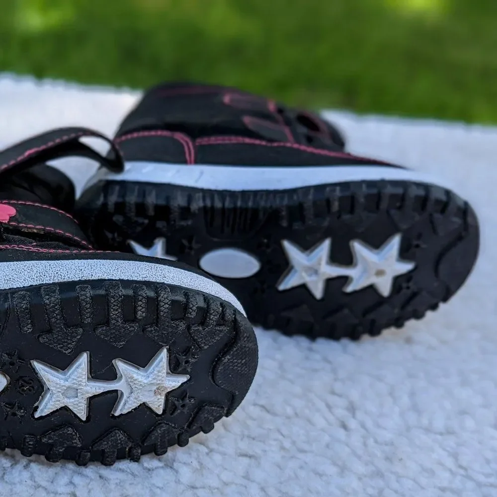 Fantiny Kids Black & Pink Winter Snow Boots (Girls) Sz US 7T/7.5T